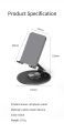 Mobile Phone Stand for Desk/Bed, 360-Degree Rotating, Adjustable Foldable Cell Phone Holder, Aluminum Office Desk Accessories. 
