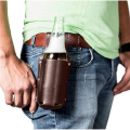 Classic Beer Holster Great Gadget, Perfect Beer Gift for Men of All Ages, Leather, Holster Brown Durable Easy to Use. 