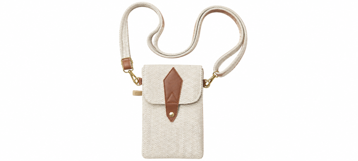 Cotton & AF Leather Mobile Phone Shoulder Bag | Unisex Crossbody Phone Pouch with Zipper Pocket | Stylish Eco-Friendly Everyday Bag (Multiple Colors)