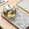 Hot Fruit Dryer Tray Rectangle Plastic Dish Racks Tableware Double-Layer Drainage Tray Kitchen Organizer. 