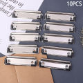 10pcs Clipboard Clips Mountable Metal Clip Spring-Loaded File Folder Clamps Office Hardboard Clips Stationery For School　GENGLI. 