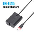 Portable Power Cord Fully Decoded Dummy Battery EN-EL15 DC Coupler AC Power Supply Adapter For Nikon D7000 D7100 D7200 D750. 