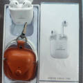 Premiere Earbuds Prm6 Bluetooth 5.1 With Leather Case 5 hrs Long Battery Backup. 