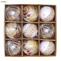 Sutuiying Christmas Snow Ball Painted Ball Golden Silvery Glitter Stars Luxury Christmas Tree Hanging Window Decoration Small Gifts Toy. 