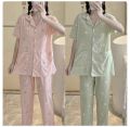 New Summer Cotton Pajamas set Sleepwear HomeWear Sleeveless Shorts For Women. 