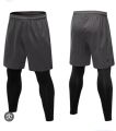 2 In 1 Running 3/4 Shorts For Men Quick Drying Basketball Compression  Shorts With Built In Pocket. 