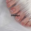 Difutagui High Quality 24Pc Manicure Detachable Wearable Toenail Patch Women Girls Fashion Toe Nail Art Decoration Press On Toenails Supplies For Professionals. 