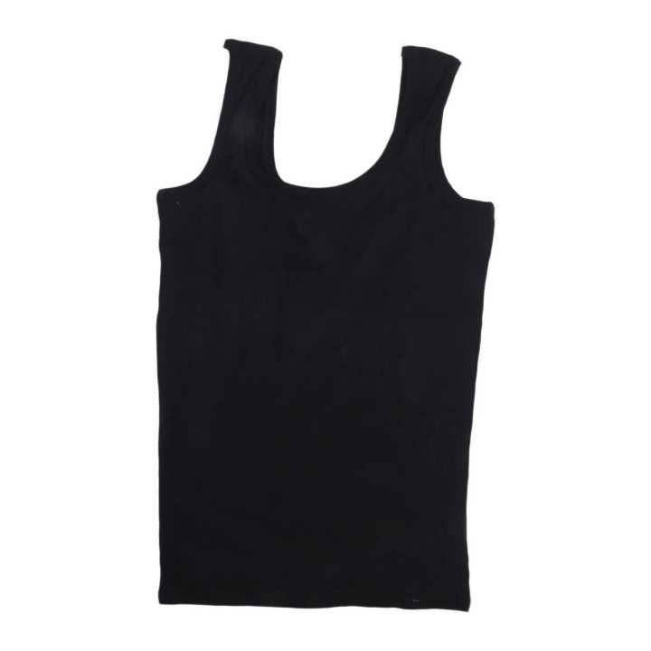Black Cotton Sleeveless Plain Sando For Boy