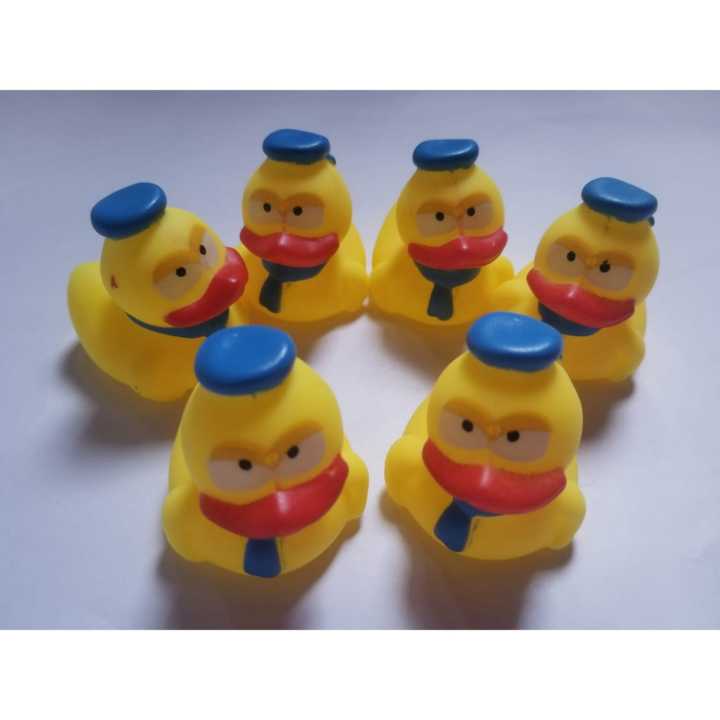 Duck Chu Chu Sound Bathtub Toys, Rubber Toys, Squeaky Float Duck Yellow Duckling - 6 Pic
