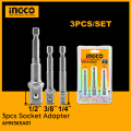 INGCO 3-Piece Impact Socket Adaptor Set , Multi-Size Compatibility, Durable & Ergonomic Hand Tools AMN365A01. 