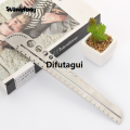 Difutagui 1 PC Multi Functional Stainless Steel Tool Scale Ruler High Quality Luxury Profesional Office Compass Protractor Hexagonal EDC Outdoor Tool. 