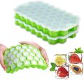 Silicone Mold Ice Tray with and without Cover Ice cube maker Easy Honeycomb Design. 