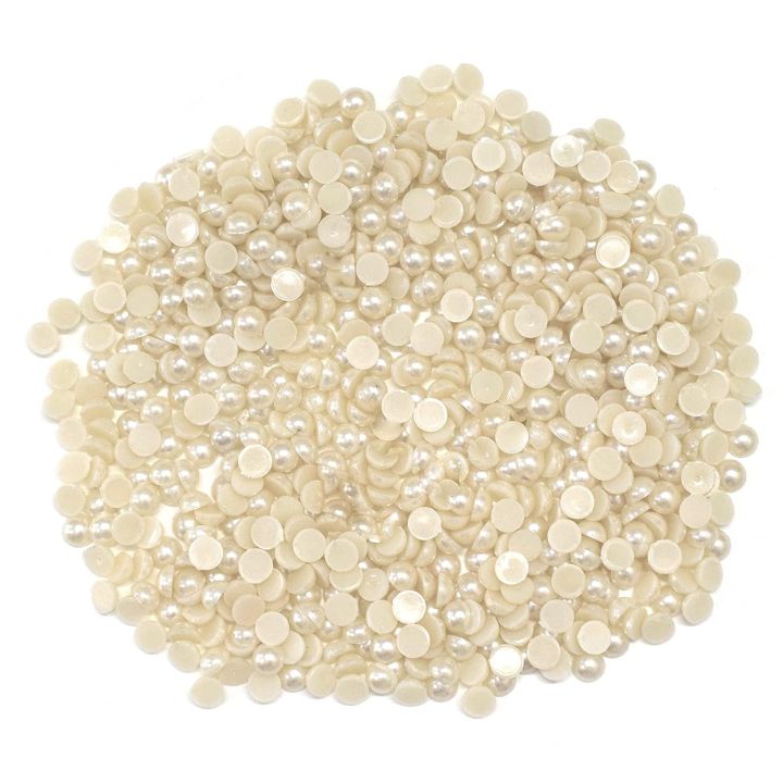 JSP Pack of 500 Pieces Half Cut Round Pearl Beads / Bead  Cream 8mm Mutlipurpose