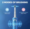 Oral B Electric Toothbrush For Adults Vitality Model  Rechargeable Blue Color Criss Cross Action Powered By Braun. 