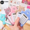 DISICHEN Fashion Mini Calculator Portable Pocket Size 8 Digits Display Cartoon Cute Bear Ultra-thin Button Calculator School Supplies for Child. 
