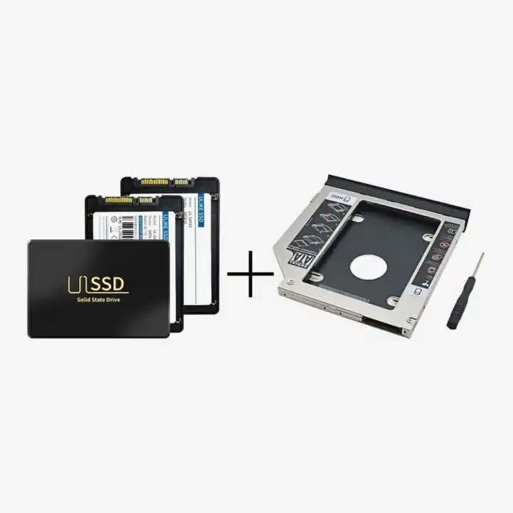 SSD SATA III 2.5-inch Interface With 9mm Caddy Combo Set 256 GB