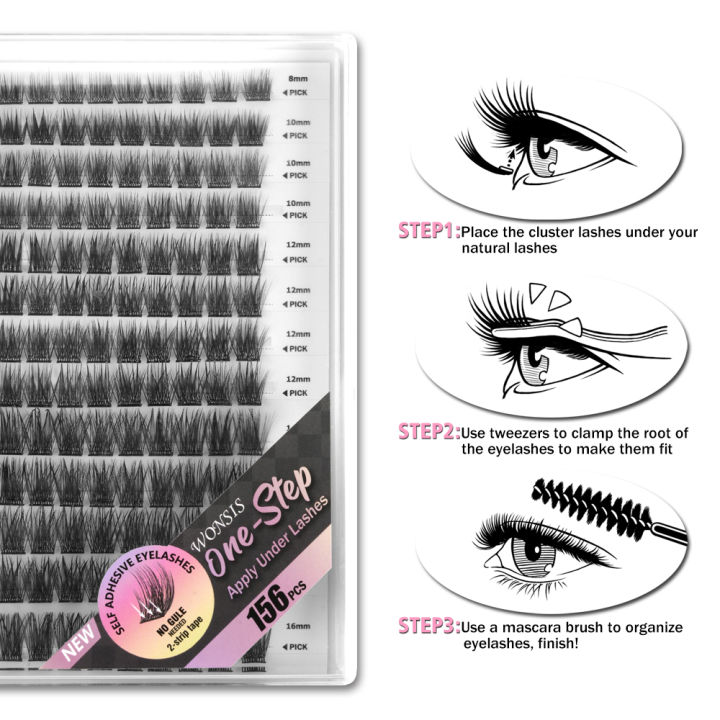 HOT%20Self-Adhesive%20False%20Eyelashes%20156pcs%20Adhesive-Free%20False%20Eyelashes%20Getting%20Started%20Easy%20One%20Minute%20Out%20Mixed%20Sizes%20-%20Image%205