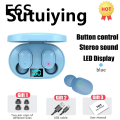 Sutuiying E6S TWS Bluetooth 5.0 Earphones Wireless Headphone Noise 6D Stereo 2025 Sound Cancelling Earbuds with Mic Wireless Bluetooth Headset. 