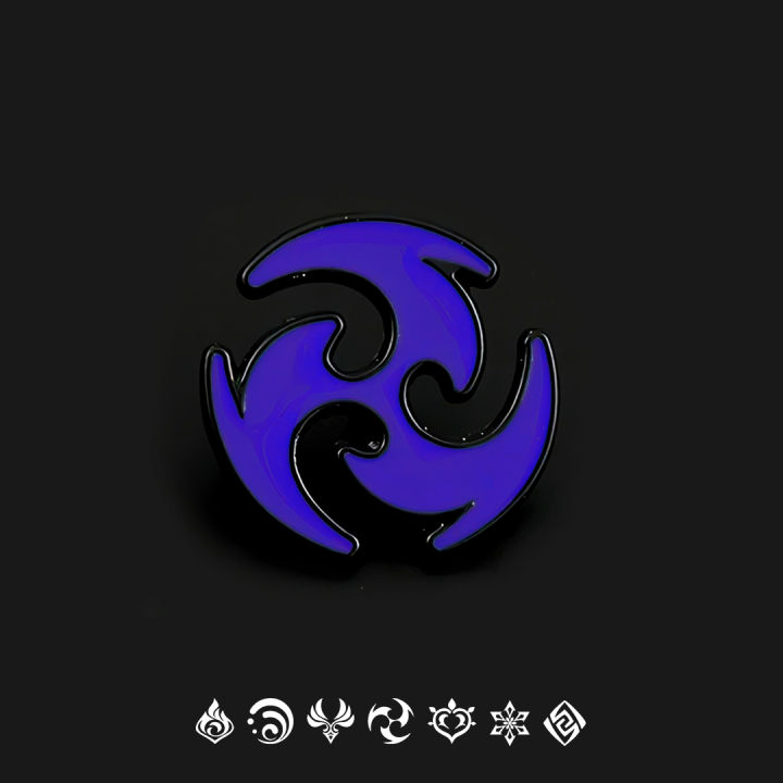 Genshin Impact Game Electro Element Pin Brooch Raiden Shogun Unisex Gift Item