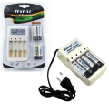 Jiabao JB-212 AA/AAA Battery Charger – LED Digital Charger with 4 Rechargeable Batteries. 