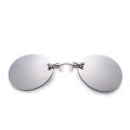 1pc Clip On Nose Glasses Round Rimless Metal Frameless Small Glasses Vintage Mini Men's Eyeglasses Hip Hop Eyewear Accessories. 