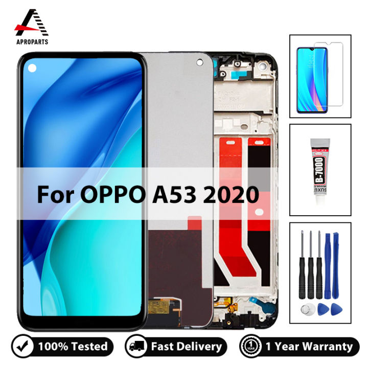 100% Tested For OPPO A53 4G 2020 LCD Display Touch Screen Digitizer Assembly For OPPO A53 CPH2127 CPH2131 LCD With Frame