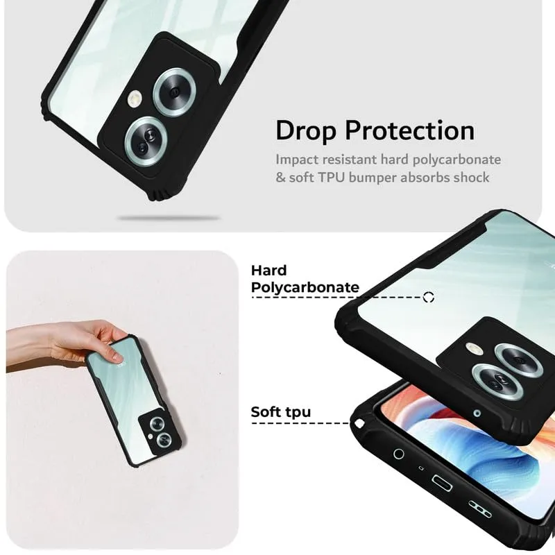 XINYEXIN Cover Per OPPO Reno6 5G Con Supporto Anello 360°: Custodia Antiurto Nera Traslucida E Magnetica - 2