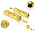 3.5mm Audio Jack Male TO 6.35mm Female Metal Jack Gold Plated Audio Stereo Converter Adapter. 
