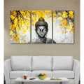 3 Piece Panel Buddha Wall Hang God Canvas Art on Vinyl Forex Print with Frame by om canvas. 