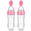 Baby Food Feeder Silicone Squeeze Feeding Spoon Suction Cup Design Feeder. 