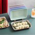 1/5 Pcs Wheat Fiber Rectangular Saucer Plate Dumplings Sushi Fruit BBQ Fish Steak Dish Unbreakable Dishware. 