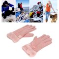 1 pair Warm Full Finger Electric Heating Gloves Touch Large Heating Area USB Heated Gloves Pink Adjustable Heat Cycling Heated Gloves for Skiing,Biking,Riding. 