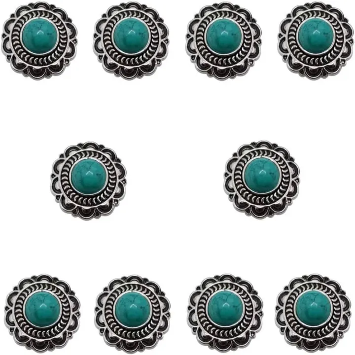 10Pcs%20Conchos%20for%20Leather%20Screw%20Back%20Turquoise%20Conchos%2025mm%20Sunflower%20Concho%20Conchos%20for%20Horse%20Tack%20Decorative%20Buckle%20-%20Image%209