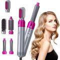 5In1 Hot Air Styler Electric Hot Air Brush Multifunctional Hair Comb Dryer Straightener Curler And Volumizer. 