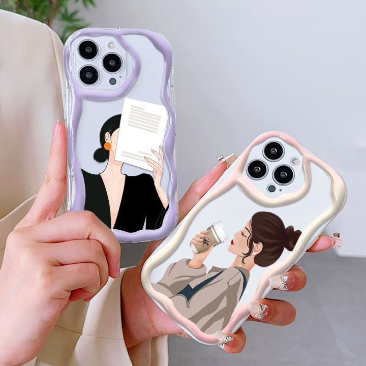 Jizetin%20for%20Vivo%20V25%205G%20/%20V25E%20Back%20Cover%20Elegant%20Girl%20Cream%20Wavy%20Edge%20Soft%20Silicone%20Phone%20Case%20-%20Image%205