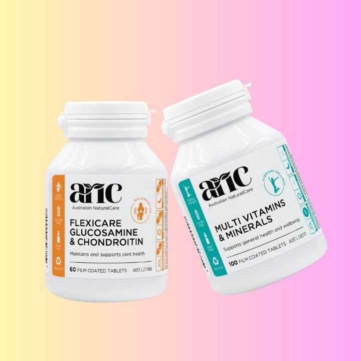 ANC Set of 2 Food Supplements, Flexicare Glucosamine & Chondroitin 60 Tabs & Multivitamin & Minerals, 100 Tabs