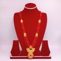 Abhushan Gallery Panchadhatu Gold Plated White Moti Long Necklace Haar For Women. 