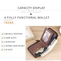 Durable 2 Fold Purse Casual Multi-position Large Capacity Men's Hand Bag Retro PU Leather Men's Short Wallet Travel. 