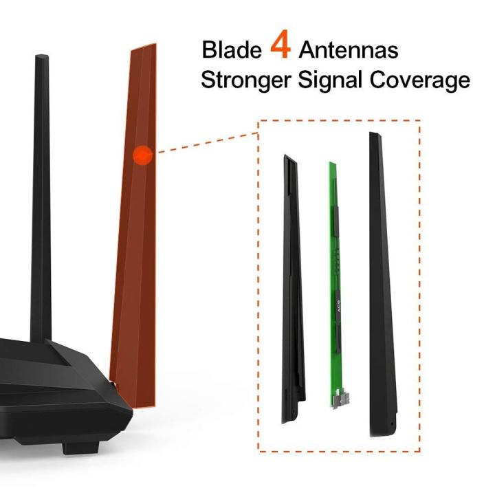 Tenda%20AC10%20AC1200%20Wireless%20Smart%20Dual-Band%20Gigabit%20WiFi%20Router,%20MU-MIMO,%204%20Gigabit%20Ports,%20867Mbps/5%20GHz+%20300Mbps%20/2.4GHz%20Black%20-%20Image%202