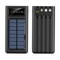 Solar Power Bank SOLID SP02  Built Cables 20000mAh Solar Charger 2 USB Ports Powerbank With LED Light. 