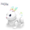 Light And Music Hopping/Walking Rabbit Toy For Baby Boys & Girls for Playing Fun , Birthday Gift Item, White Colour Bunny. 