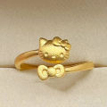 New Sanrio Hello Kitty Open Rings Women Cartoon Simple Trendy Holiday Jewelry Gift For Friends NBVN. 