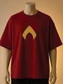 Aquaman Crest Emblem Printed Tshirt (Brown, Black, Maroon, White, Cream, Blue). 