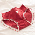 Class A cotton panties women's 5A antibacterial pure cotton crotch natal year lolita red girl snake year new year trousers. 