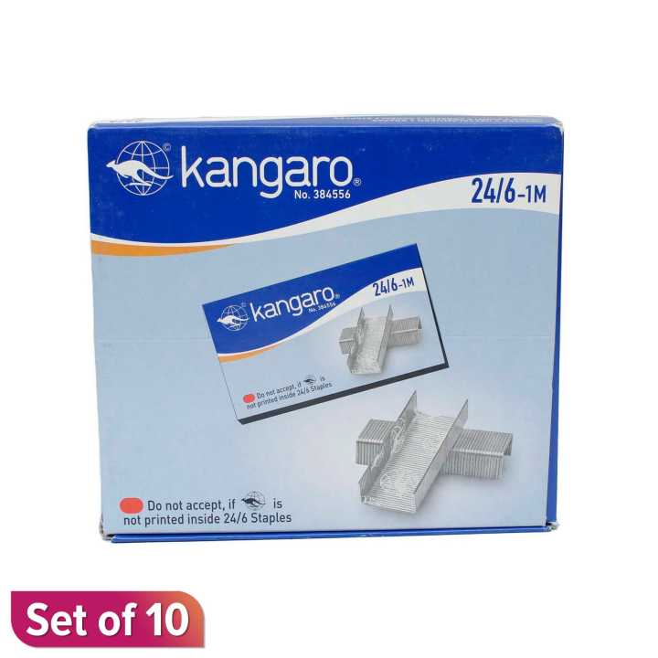 Kangaro Staples Pin 24/6-1M Medium Size (10 Pkt Pack)
