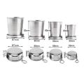 New Stainless Steel With Keychain Folding Coffee Handcup Collapsible Cup Telescopic Mug. 