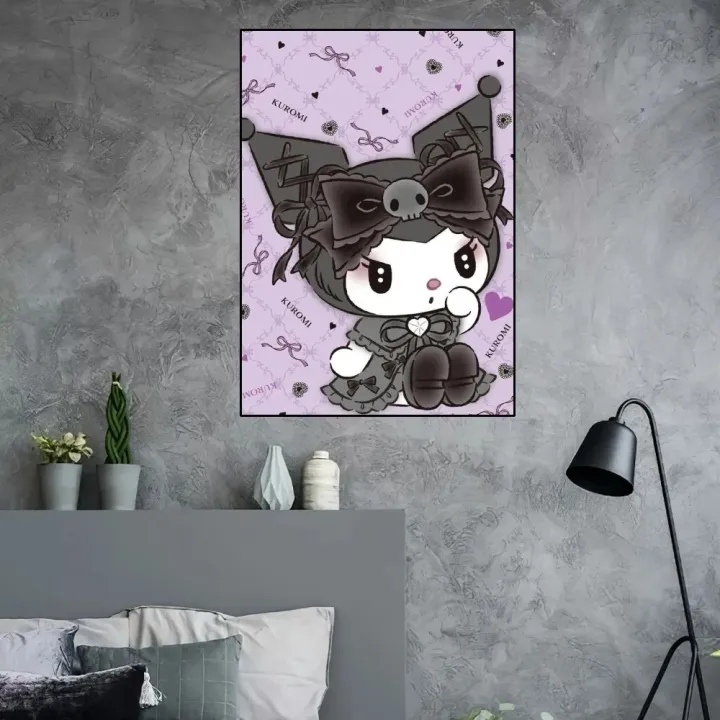 Canvas%20Painting%20Stickers%20Sail%20Aesthetic%20Art%20Wall%20Home%20Decor%20i%20Cute%20Poster%20Kuromi%20Kawai%20-%20Image%204