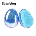 Sutuiying 1PC Mini Tangle Hair Brush Egg Round Shape Soft Hairbrush Detangling Hair Brush Hair Styling Hairdressing Comb For Travel. 