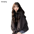 Sutuiying Long Wave Wig Female Black Bangs Curly Synthetic Hair Cosplay New style Party Halloween Wig Naturally Heat-Resistant Daily Wear. 