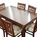 Sunrise Furniture 6-Seater Wooden Rectangle Top Dining Table - Coffee. 